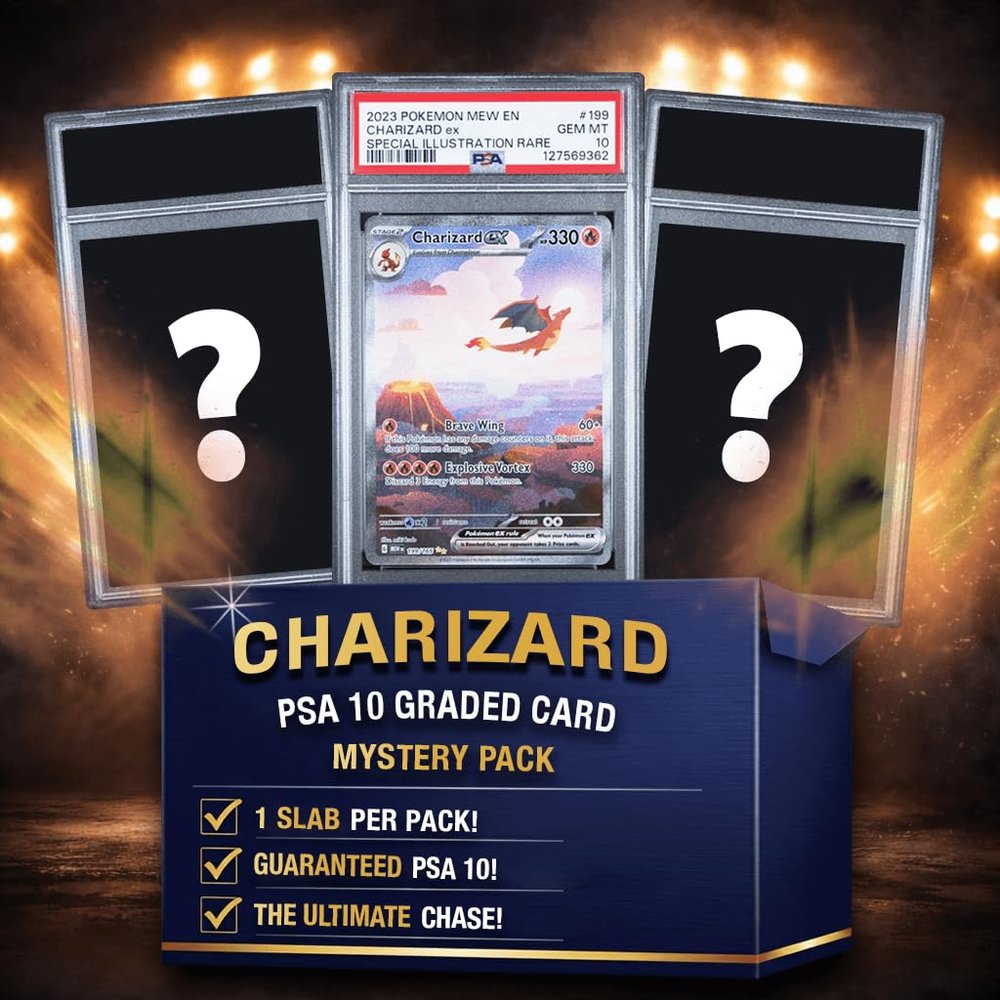 Charizard PSA 10 Graded PKM Card Mystery Pack Trading Card Game