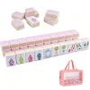 4 Layer Mahjong Tiles, 2026 NEW 160 Acrylic American 4 Layer Mahjong Tile Set with Clear Engraving with Exquisite Carrying Bag Mini Mahjong Travel Set for Home, Travel & Game Nights (Pink) view 1