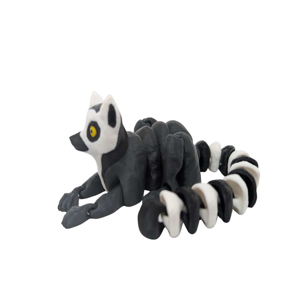 3D MENAGERIE 3D Printed Articulated Lemur - Gift Fidget Toy (Small)