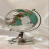 Crystal Glass Globe World Decor, White, 2 Piece Set, Nature Theme, Decorative Desktop Ornament - White view 1
