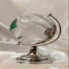 Crystal Glass Globe World Decor, White, 2 Piece Set, Nature Theme, Decorative Desktop Ornament - White view 2