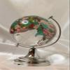 Crystal Glass Globe World Decor, White, 2 Piece Set, Nature Theme, Decorative Desktop Ornament - White view 4