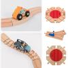 Wooden Train Track Connector with Safe Interlockings Edges & Expandable Design for Kids Railway Wood Train Track Accessories view 2