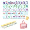 4 Layer Mahjong Tiles, 2026 NEW 160 Acrylic American 4 Layer Mahjong Tile Set with Clear Engraving with Exquisite Carrying Bag Mini Mahjong Travel Set for Home, Travel & Game Nights (Yellow) view 1