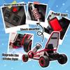 24V Electric Go Kart for Kids, Drift Kart w/Dual 200W Motors, 11 MPH, Front EVA Wheel & Metal Frame, Outdoor Ride on Toy w/Music & Lights, 2 Speed, 5 Point Harness, Crazy Cart for Ages 6-12, Red view 4