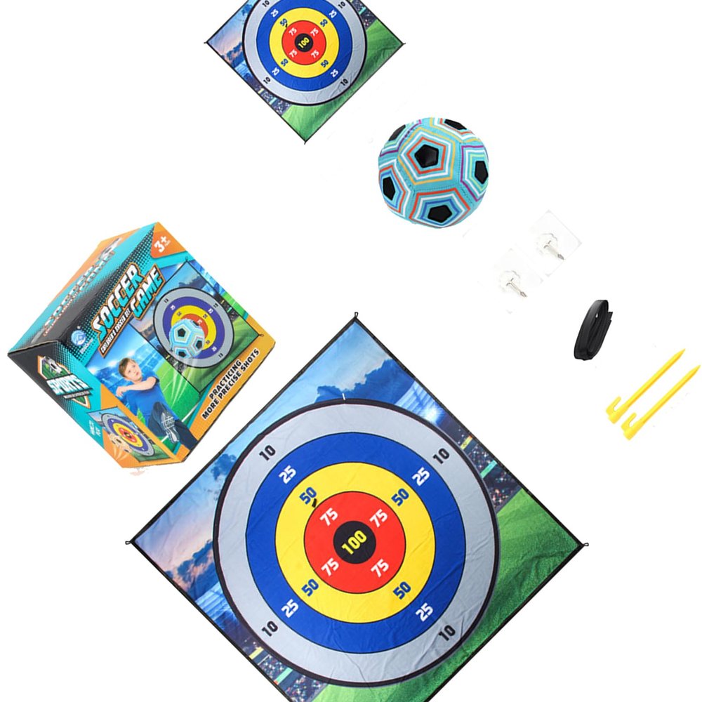 Arecobticy Interactive Soccer Play Mat for with Attachable Footballs and Foldable Design Accuracy Kicking Training Tool