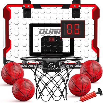 1 Piece ' s Basketball Hoop Set Featuring 4 Basketballs Score ABS Easy Assembly Backyard