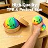 2PCS Rainbow&Fuchsia Dumpling Squishies Toys with Food Steamer,Colorful Squeeze Dough Fidget Sensory Stress Balls,Hand Desk Toys for Stress Relief Squishies Dumpling Gifts view 3