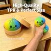 2PCS Rainbow Dumpling Squishies Toys with Food Steamer,Colorful Squeeze Dough Fidget Sensory Stress Balls,Stretchy Hand Desk Toys for Stress Relief Squishies Dumpling Gifts view 3