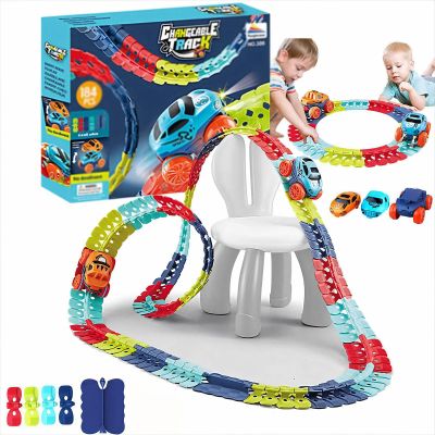 Anti-Gravity Race Track Set - 360 Electric Climbing Car with LED Lights, Flexible Modular Tracks 46PCS