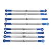 8PCS Metal Adjustable Tie Link Rods for RC Car, Blue Silver, Durable 1/10 Scale - High Strength Aluminum, Easy Upgrade for E - 2.0 view 1