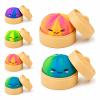 2PCS Tie Dye Dumpling Squishies Stress Balls,Colorful Squeeze Dough Ball Fidget Sensory Toys,Stretchy Hand Desk Toy with Food Steamer for Stress Relief Gift view 1