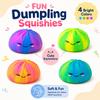 2PCS Tie Dye Dumpling Squishies Stress Balls,Colorful Squeeze Dough Ball Fidget Sensory Toys,Stretchy Hand Desk Toy with Food Steamer for Stress Relief Gift view 2