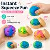 2PCS Tie Dye Dumpling Squishies Stress Balls,Colorful Squeeze Dough Ball Fidget Sensory Toys,Stretchy Hand Desk Toy with Food Steamer for Stress Relief Gift view 3