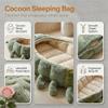 Hugging Caterpillar Sleeping Bags Plush Cocoon Full-Body Lounger for Adults, Indoor Nap Pod, Pull Cord Hugging System, Cozy Reading Nest, Soft Convertible Sleeping Bag(Green-A) view 3
