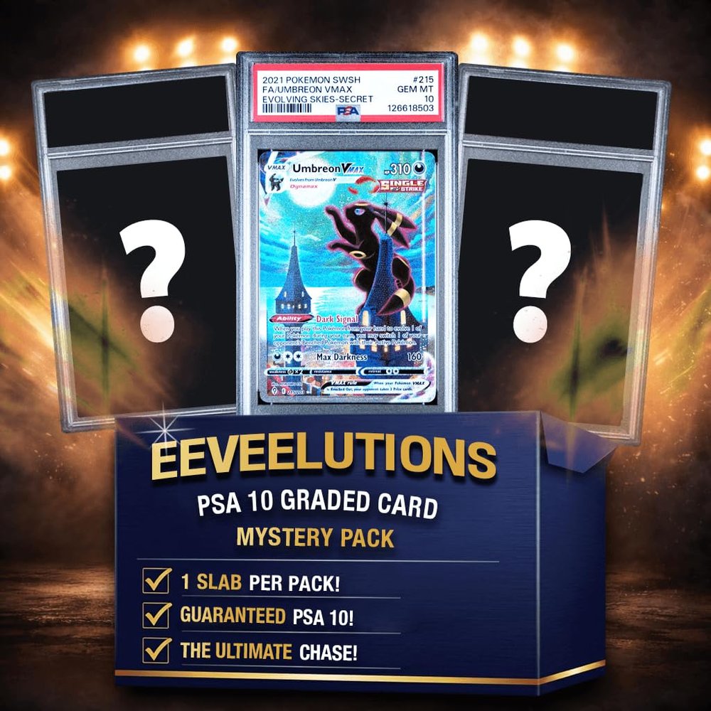 Eeveelutions PSA 10 Graded PKM Card Mystery Pack Trading Card Game