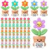 Gejoy 50 Pcs Mini Rubber Happy Flower Toys Positive Gifts Happy Flower Figures Decorations and Encouragement Birthday Motivational Gifts for Colleague Staff Teacher view 1