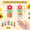 Gejoy 50 Pcs Mini Rubber Happy Flower Toys Positive Gifts Happy Flower Figures Decorations and Encouragement Birthday Motivational Gifts for Colleague Staff Teacher view 2