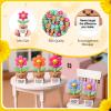 Gejoy 50 Pcs Mini Rubber Happy Flower Toys Positive Gifts Happy Flower Figures Decorations and Encouragement Birthday Motivational Gifts for Colleague Staff Teacher view 3