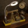 Cosiki Stainless Steel Oil Pump Model, Engineering Craftsmanship Decoration with Rotating Mechanism and LED Light, for Home Office Desk Collector Gift view 3