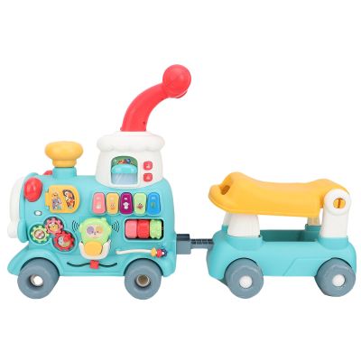 Alomejor Ride On Push, Baby Push Walker with Shape Matching Blocks and Steam Mode, Learning Walker for Toddlers