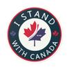 I Stand with Canada Est 1867 Round Vinyl FDT Sticker | Canadian Pride Elbows Up view 3
