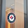 I Stand with Canada Est 1867 Round Vinyl FDT Sticker | Canadian Pride Elbows Up view 4