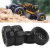 4PCS 1/10 RC Wheels Tires Set, V Hole Hub Design, Realistic Rubber Tires with Excellent Grip for Off Road, Compatible with HPI Axial HSP 1/10 RC view 2