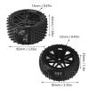 4PCS 1/10 RC Wheels Tires Set, V Hole Hub Design, Realistic Rubber Tires with Excellent Grip for Off Road, Compatible with HPI Axial HSP 1/10 RC view 3