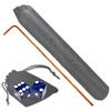36" Craps Dealer Stick Set Rattan Rake with Carrying Bag & Authentic Casino Dice Pair Las Vegas Planet Hollywood Blue Polished view 1