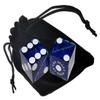 36" Craps Dealer Stick Set Rattan Rake with Carrying Bag & Authentic Casino Dice Pair Las Vegas Planet Hollywood Blue Polished view 2