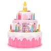 ToysCentral Basics Electric Rotating Birthday Cake Toy Lifelike Simulation Design with Light and Music for Children Aged 3 and Above (Pink) view 1