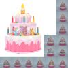 ToysCentral Basics Electric Rotating Birthday Cake Toy Lifelike Simulation Design with Light and Music for Children Aged 3 and Above (Pink) view 3