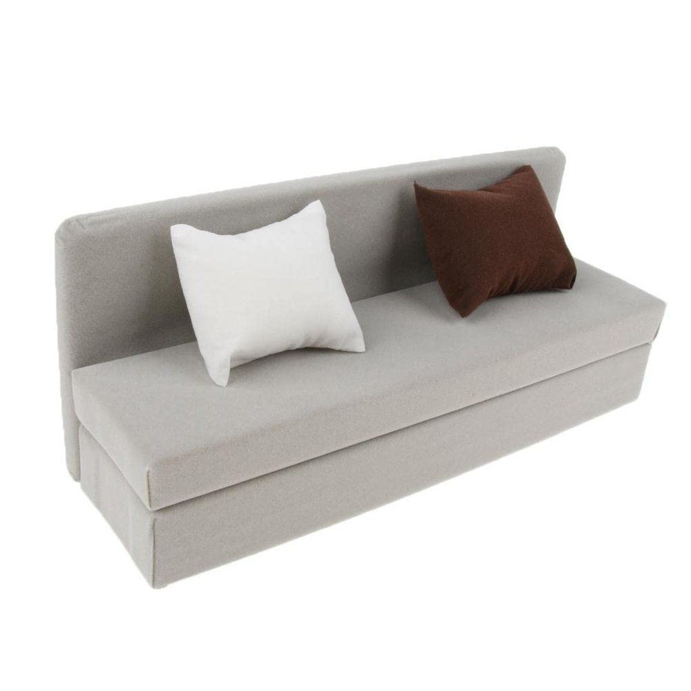1/6 Scale Sofa for 12'' Action Figures - Gray Long Couch with Cushions, Dollhouse Furniture Set for 12 Inch Figures
