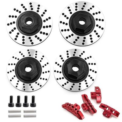 TRX4 1/10 4-TEC DRIFT MUSTANG Aluminum Brake Disc + Caliper D286#8367, #8356- Black & Red Color, 33g Lightweight Set