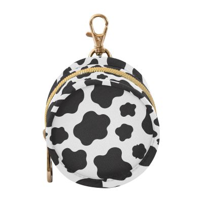 SDMKA Baby Pacifier Case with Clip, Black Cow Print Portable Pacifier Holder, TPU Lined Dust-Proof Storage Pouch for Diaper Bag and Stroller