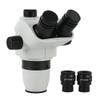 Lab Microscope Replacement Parts 6.7X-45X Zoom Industrial Lab Trinocular Binocular Stereo Microscope Head + WF10X/22mm Eyepiece + 0.5X .7X 2.0X Objective Lens view 1