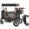 Babytronic Wagon Stroller for 2 Kids, Side Entry Foldable Baby Stroller Wagon, Adjustable Push/Pull Handle, Removable Canopy, 5-Point Safety Harness, All-Terrain Wheels, Storage Bag view 1