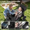 Babytronic Wagon Stroller for 2 Kids, Side Entry Foldable Baby Stroller Wagon, Adjustable Push/Pull Handle, Removable Canopy, 5-Point Safety Harness, All-Terrain Wheels, Storage Bag view 4