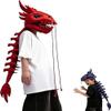 2026 New Dinosaur Skull Headgear, Realistic 3D Skeleton with Antenna, Halloween for Cosplay Party Costume Accessory (Red,47.3") view 1