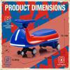 12V Kids Electric Wiggle Car with Pedal 2-in-1 Smart Swing Ride-On, Controllable LED Lights, Flashing PU Wheels & Wide Front Auxiliary Wheel, Anti-Rollover, Ages 3+, Up to 120 lbs, Red Blue view 2