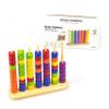 Color Matching Stacking Puzzle Game with Wooden Base and ABS Rings, 60 Pieces, Ages 3+ view 1