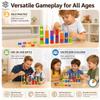 Color Matching Stacking Puzzle Game with Wooden Base and ABS Rings, 60 Pieces, Ages 3+ view 2