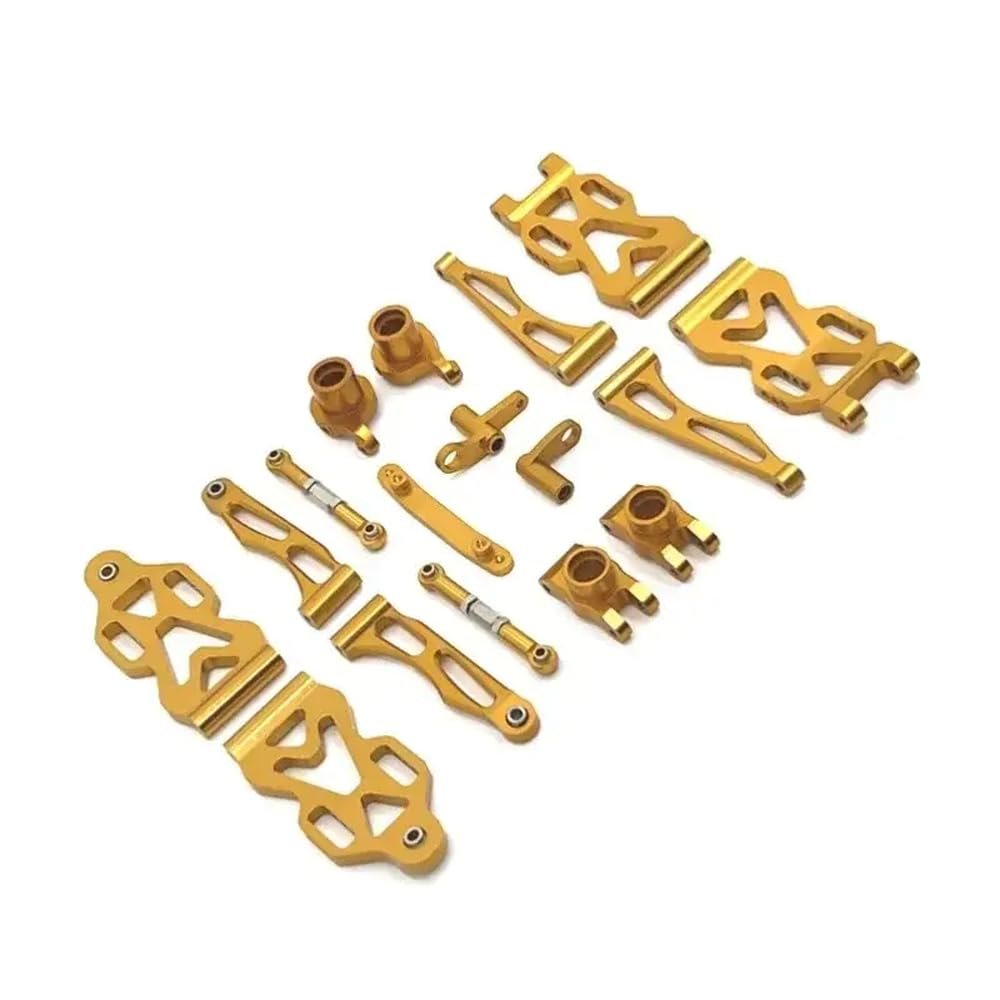 COMODO Metal Swing Arm Steering Cup Connecting Rod Set for 1/16 Scale RC Cars Compatible with 16101 16102 16103 16104 16106 16201(Couleur: Yellow)