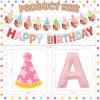 2pcs Birthday Hat Banner Happy Birthday Letter Banner DIY Baby Face Garland view 3