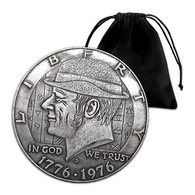 1776-1976 Mature Man Hobo Coin Pendant Pouch - U.S Jewelry Dollar Liberty Eagle Lucky Morgan Pendant Arts Necklace Coin Pendant Bag