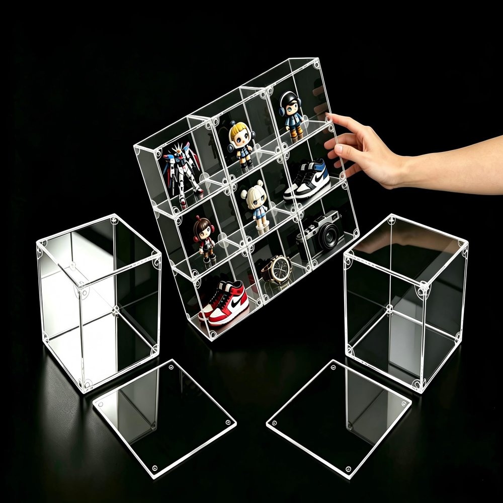 8"x8"x12" or 12"x8"x8" RGB Case, Stackable, Mirrored Back & Magnetic Door