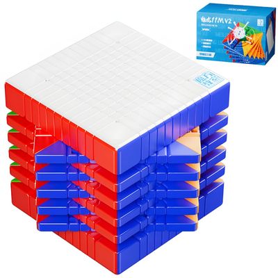 MoYu Meilong 11x11 M V2 Ball Core Magnetic Speed Puzzle Cube Moyu Stickerless MFJS Meilong 11M V2 11x11x11 Magic Cubing Classroom MF11M Speed Toys Cubes(Ball-core Magnetic Edition)