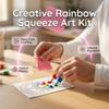 2 PCS Rainbow Squeeze Art Kit, 2026 Upgrade Creative Rainbow Scratch Art Postcard Set, Magic Dot Scratch Paper Squeegee Painting Kit, Scratch Arts & Crafts Party Favors DIY Birthday Gifts (A+B) view 3