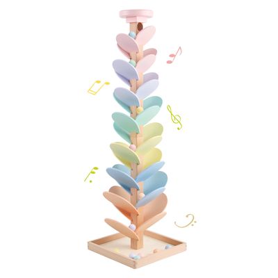 Wooden Marble Run Ball Drop Montessori Toy for 4-8 Boys Girls (Height: 28")